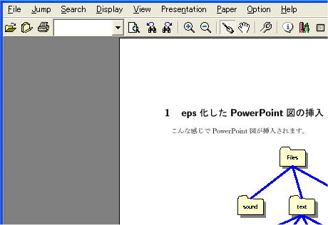 PowerPoint図を取り込んだdvi
